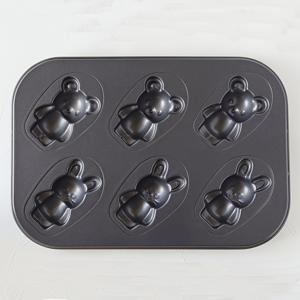 TEMU 식품 등급 탄소강 토끼곰 베이킹 팬 - 눌러붙지 않는 이지 릴리스, 가정용 DIY 미니 디저트 도구