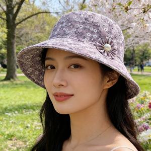 TEMU 여성용 야외 캐주얼 햇으며 우아한 꽃무늬 프린트와 넓은 챙의 버킷햇. 봄과 여름을 위한 가볍고 통기성 좋은 제품, 해변, 공원, 여행에 적합. 패셔너블함과 다양한 캐주얼 상황에 적응 가능. 여섯 가지 색상 제공