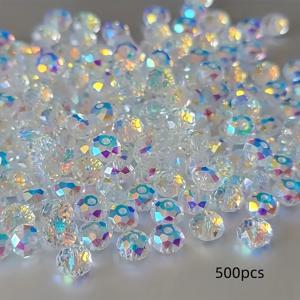 TEMU 수량 600/500 사이즈 3mm/4mm 오스트리아 구슬 구멍 있는 루즈 비즈 유리 구슬 팔찌 스페이서 비즈 DIY 핸드메이드 비즈 헤어 클립 재료 목걸이 루즈 비즈 주얼리 액세서리 공예품 제작