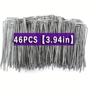 TEMU 대용량 U자형 조경 말뚝 46개 세트, 촘촘한 녹 방지 아연 도금 코팅, 습한 마당 토양 및 폭우 침식에 의한 부식에 강함. 강화된 U자형 기계적 구조로 떨어지지 않고 강한 그립력을 제공하며, 흔들림과 넘어짐을 방지하여 마당 울타리를 효과적으로 고정합니다. 내구성과 안정성을 겸비한 마당 보안 및 원예 공사용 필수 고정 액세서리