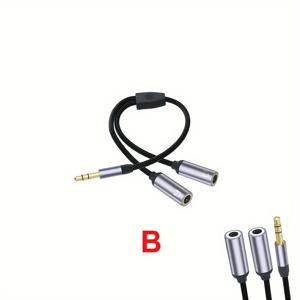 TEMU 금박을 입힌 3.5mm 잭 마이크 헤드셋 오디오 분배기 케이블 2 In 1 남성-여성 마이크 Y 분배기 AUX 케이블 헤드셋 어댑터 컴퓨터 스테레오 플러그 어댑터
