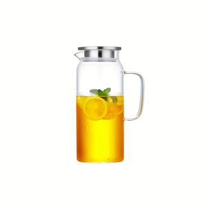 TEMU 1개, 1000ML/1500ML, 30Oz/50.7Oz, 음료 병, 냉수 주그, 주스 유리 피처, 대용량, 고 붕규산 유리, 내열성, 필터 뚜껑이 있는 유리 주전자, 가정 주방 용품, 냉장고 냉동에도 적합