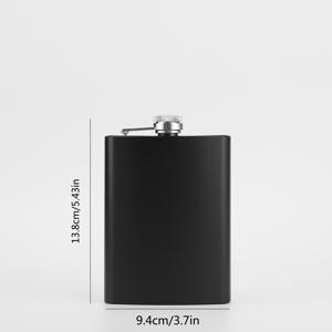 TEMU 1개 플라스크 8 Oz 스프레이 무광 블랙 스테인리스 스틸 플라스크, 실내외 캠핑 휴대용 스테인리스 스틸 플랫 소형 플라스크