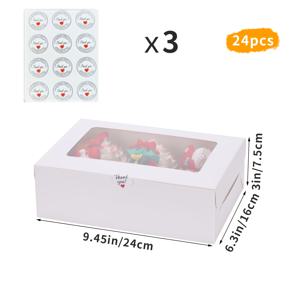 TEMU 9.5X6X3인치 케이크 상자 (사각형 창문 포함), 쿠키 상자, 페이스트리 상자, 디저트 상자, 치즈케이크/쿠키/간식/컵케이크용 트리트 상자, 생일 파티용 케이크 상자, 케이크/페이스트리/초콜릿/컵케이크용 페이스트리 상자, 웨딩/발렌타인데이