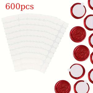 TEMU 300/600개 양면 탈착식 왁스 실링 스티커 (1인치)