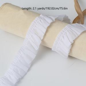 TEMU 2.1야드 컬러풀 웨이브 가장자리 탄성 장식 테이프, 스커트 가장자리 액세서리, 칼라 및 커프 주름 레이스 액세서리, 핸드메이드 DIY 액세서리에 매우 적합