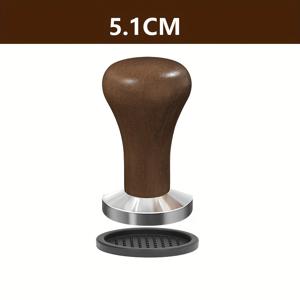 TEMU 1세트 51mm/58mm 스테인리스 스틸 커피 플랫 템퍼 (매트 포함), 카페 파우더 해머, 커피 바리스타 도구 (주방용)
