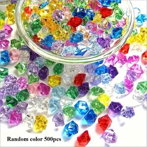 TEMU 500개 랜덤 컬러 투명 아크릴 합성 보석, 수족관 장식 및 DIY 공예용