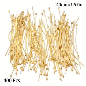 TEMU 400개/25/30/40mm 볼 헤드 핀, 다용도 컷팅 가능 DIY 공예용, 비즈, 팔찌, 목걸이, 귀걸이 제작에 적합한 다양한 사이즈