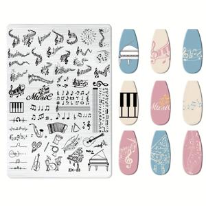 TEMU 1개 네일 아트 스탬핑 플레이트 악기 달 프린트 네일 템플릿