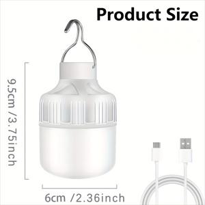 TEMU 초고휘도 USB 충전식 캠핑 손전등 – LED 휴대용 랜턴 (후크 포함) – 긴 시간 동안 유지되는 야간 조명 (비상, 모험, 캠핑, 낚시 여행용)