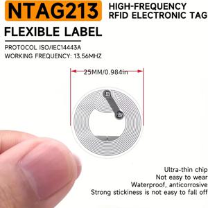 TEMU 레이델 NTAG213 칩 NFC 스티커 100개입 20개입, NFC 213 접착식 라벨, 144바이트 메모리, TagMo와 호환, NFC 지원 기기용 완전 프로그래밍 가능
