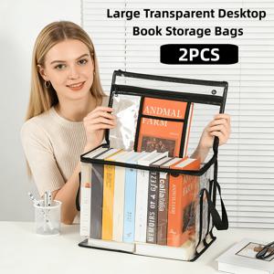 TEMU 2 X 60L PVC 지퍼 보관백, 대용량 접이식 정리백. 옷, 담요, 이불 등 다양한 물품에 적합. 튼튼한 손잡이와 투명 창 설계로 옷장, 침실, 기숙사 보관에 이상적. 홈 정리 및 의류 보관에 완벽