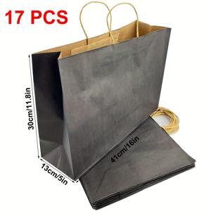 TEMU 손잡이가 달린 17개 다색 종이 봉투 세트, 크기 41*13*30cm 또는 16*5*12인치, 생일, 쇼핑, 파티 답례품, 비즈니스, 부티크, 소매점, 식료품, 이벤트, 축하 행사, 공예, 결혼식 포장에 적합