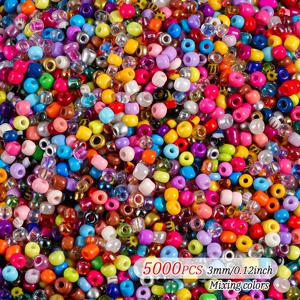 TEMU 3mm 컬러 씨드 비즈 10000/5000개 대량 세트, DIY 팔찌, 팔찌걸이, 목걸이 제작용