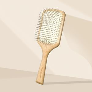 TEMU 메탈 핀 빗, 대나무 스틸 핀 에어 쿠션 목재 헤어 빗 - 케어, 클렌징, 마사지, 엉킴 방지, 정전기 방지 브러시, 곱슬머리 및 긴 머리용 (여성 남성 공용), 습식 및 건식 사용 가능