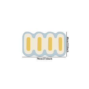 TEMU 1000G 가중의 모조 캐시미어, 두께 10mm, 크기 40X70cm의 단품. 이 침실 카펫은 미끄럼 방지 기능이 있으며 부드럽고 푹신한 바닥 매트이며 파란색과 노란색의 기하학적 디자인을 특징으로 하며 욕실에서 사용하기에 적합합니다.