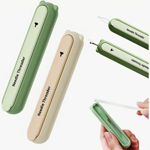 TEMU 2개 2-in-1 실꿰기 및 솔리퍼, 바늘 보관 기능이 있는 자동 실꿰기, 손바느질용, 빠른 실꿰기 및 솔리퍼, 자수