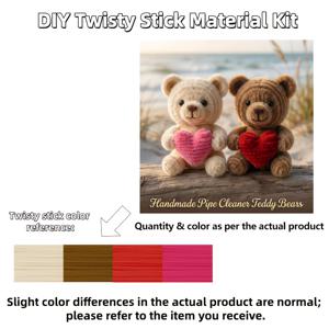 TEMU 커플 사랑 곰인형 DIY 꼬임봉 수제 직조 키트, 청소용 파이프 및 눈 포함, 사랑 곰인형 만들기용. 가정 장식 및 DIY 수공예품에 적합. 실내 탁상용, 자동차 장식 등을 위한 창의적인 선물로 친구와 가족에게 주기용 - 완제품 아님.