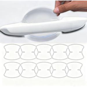 TEMU 차량 문 손잡이 스크래치 방지 보호 필름 10개 세트, 투명 TPU 필름, 차량 각종 차종 스크래치 방지 방수 보호