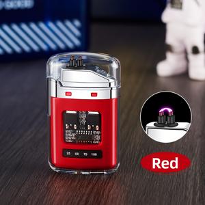 TEMU 투명 듀얼 아크 라이터, 내부 코어 확인 가능, 내장형 220mAh 배터리, Type-C 충전식, 방풍 및 무화염, 안전한 비열화염, 휴대용 아웃도어 라이터, 다양한 색상, 남성용 스타일리시 선물, 가정 및 차량용 데일리용, 경량의 내구성
