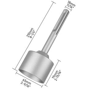 TEMU 1개 45/65mm 고강도 SDS-MAX T자형 지지대 드라이버, 산업용 내구성 강철 드릴 비트 해머 지지대 드라이버 드라이브 로드 고강도 내마모성 호환 로드 드릴 비트 슬리브 강철, 전동 해머 드릴에 적합