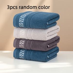 TEMU 3pcs Random Color Embroidered Towel Set, Fa Wipes, Soft Towels, Absorbent Fa Wash, Home Daily Use