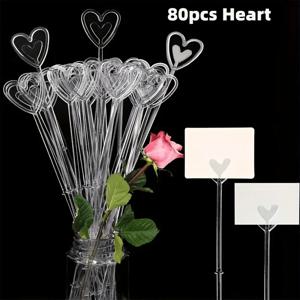 TEMU 80개 플라스틱 하트 모양 꽃 카드 홀더, 결혼식, 발렌타인데이, 특별한 날에 적합 - 충전 불필요, 부활절, 성 패트릭 데이, 어버이날, 아버지의 날, 졸업 시즌을 위한 최고의 선물