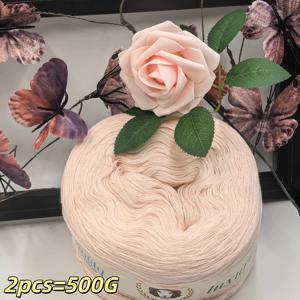 TEMU 2팩 500G 멀티 스트랜드 털실 스케인, 부드럽고 섬세함, 생생한 색상, 균일한 두께, 좋은 보온성, 베이지 색상에 적합, 스웨터/코바늘 뜨개질, 숄, 코스터, 러그, 스카프, 모자, 신발 제작에 이상적