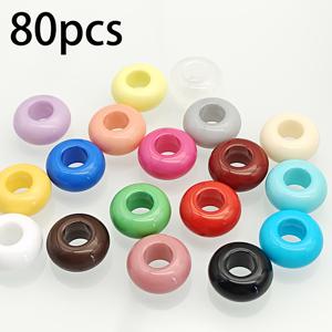 TEMU 80개 11.5mm 대구경 아크릴 플랫 비즈, 주얼리 제작용 DIY 루즈 비즈, 목걸이, 팔찌, 귀걸이, 휴대폰 고리, 열쇠고리, 가방 고리 및 기타 수공예 액세서리용