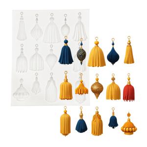 TEMU 1개 JUSBE 1개 재사용 가능한 실리콘 몰드 태슬 펜던트 포함 - 다양한 스타일 DIY 몰드, 레진 주얼리 제작, 클레이 장식, 키체인, DIY 공예, 휴일 선물 및 장식 프로젝트에 적합
