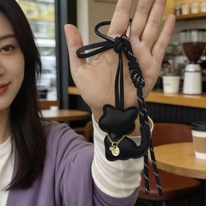 TEMU 한국 스타일 게으른 고양이 가방 펜던트, 대형 만화 고양이 키체인, 매우 귀엽고 다재다능한 백팩 고양이 펜던트, 카라멜 색상의 하트 모양 태슬 키체인, 분위기 있는 가방 액세서리, 지갑 제작, DIY 지갑 제작