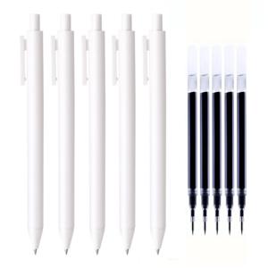 TEMU 10개입 화이트 젤펜 세트, 0.5mm 극세필, 검정 잉크, 푸시버튼식. 심플한 순백색 디자인, 노트 작성 및 필기에 이상적. 사무실 및 학교용품으로 완벽, 생일 선물, 크리스마스, 할로윈, 발렌타인데이, 새해 선물, 친구 선물로도 최고! 부활절 선물로도 적합