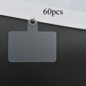 TEMU 60개 투명 PVC 휴대폰 끈, 분리형 카드 개스킷 포함 - 안전한 부착을 위한 걸이 코드 패치, 업무 및 여행에 적합, 휴대폰 안전 추가 장치|투명 디자인 패치|내구성 좋은 개스킷
