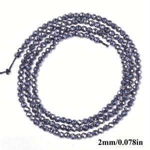 TEMU 2/3/4mm 천연 다면체 헤마타이트 라운드 루스 비즈, 주얼리 제작 목걸이 팔찌 귀걸이 반지용