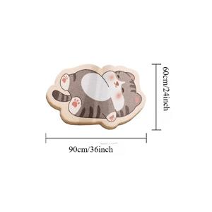 TEMU 회색 고양이 거실 카펫 귀여운 만화 침실 장식 러그 푹신하고 부드러운 욕실 미끄럼 방지 매트 가정용 세탁 가능 불규칙한 모양 변기 플러시 매트