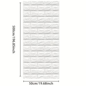 TEMU 자착식 3D 벽돌 질감 벽지, 사각 스티커 보드, 단열 및 방음, 제거 및 부착 가능 벽지, 충돌 및 벽 스크라이빙 방지, 간편한 청소, 거실, 침실, 기숙사 리모델링에 적합