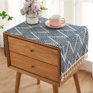 TEMU 38 x 91cm (15 x 36인치) 침대 옆 테이블용 간편한 태슬 커버 천 1개. 테이블보 또는 수건으로도 사용 가능하며 침대 옆 테이블, TV, 전자레인지, 세탁기 커버에 적합합니다.