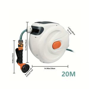 TEMU 1개-10M|20M|30M 다용도 자동 수납 호스 릴, 세차 물뿌리개 도구, 파티오 잔디 가드닝 물뿌리개 도구, 식물 물뿌리개 도구, 애완 동물 청소 제품, 가드닝 호스, 세차 호스
