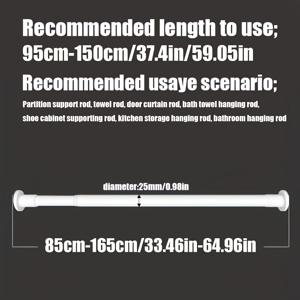 TEMU 배송, 1개, 내장 스프링 다기능 텔레스코픽봉, 강한 하중 지지력, 샤워 커튼봉, 건조대, 커튼봉, 로만 봉, 옷장 지지봉, 도어 커튼봉으로 사용하기에 이상적