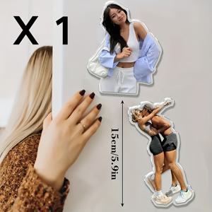 TEMU 1개 또는 2개 맞춤형 아크릴 냉장고 자석 - 가족, 반려동물, 커플을 위한 개인화 사진 기념품, 직사각형, 휴일, 선물, 일상 추억에 이상적