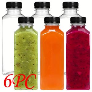 TEMU 16oz/473ml 누수 방지 투명 플라스틱 주스병 - 주스 짜기, 스무디, 우유, 수제 음료에 적합 - 대용량 음료 용기