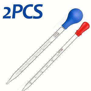 TEMU 유리 볼륨 피펫, 유리 스포이드 3Ml/10Ml (유리 혼합 막대 포함), 세척 브러쉬 2개/4개