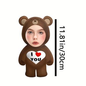 TEMU 1개 맞춤 제작 가능한 'I Love You' 곰돌이 만화 베개, 거실, 소파, 침대 다용도 장식 사진 베개, 개인 맞춤 사진 베개, 발렌타인데이, 할로윈, 추수감사절 가족 및 친구 선물