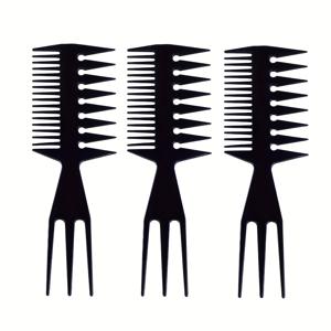 TEMU 3pcs 3in 1 슬릭백 빗, 피쉬테일 뼈형식 헤어익스텐션용 디탱글링 & 컬러링 콤