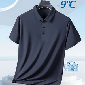 TEMU [Shule Water OBM] 고탄력 폴로 셔츠 남성용 반팔 여름 가을 시즌 칼라 퀵 드라이 캐주얼 티셔츠 루즈핏 헬스 운동 기본 스타일