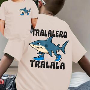 TEMU 여름 패션 남아용 반팔 티셔츠, 이탈리아 TRALALERO TRALALA 