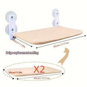 TEMU 2개입 튼튼한 걸이형 고양이 침대 교체 네트 - 깔끔한 소파 안전 디자인, 통기성 좋은 시원한 해먹 교체 네트, 흔적 없는 벽 부착, 다층 스트랩 및 누워있는 공간, 접이식 해먹 공간 절약형 내구성 소재