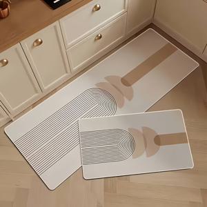 TEMU 1개 북유럽 라인 기하학 패턴 주방 매트, 극세사 숏 플러시 원단, 사계절 가을 주방, 침실, 세탁실, 식당, 현관 매트 장식, 주방 바닥 매트, 내구성이 좋고 세탁기 사용 가능