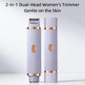 TEMU 여성용 2-in-1 전동 면도기 - 건식 및 습식 비키니, 눈썹, 얼굴, 다리, 겨드랑이 제모기 - 휴대용 비키니 트리머 - 충전식, 무선 및 휴대용 - 부드럽고 효과적인 쉐이빙